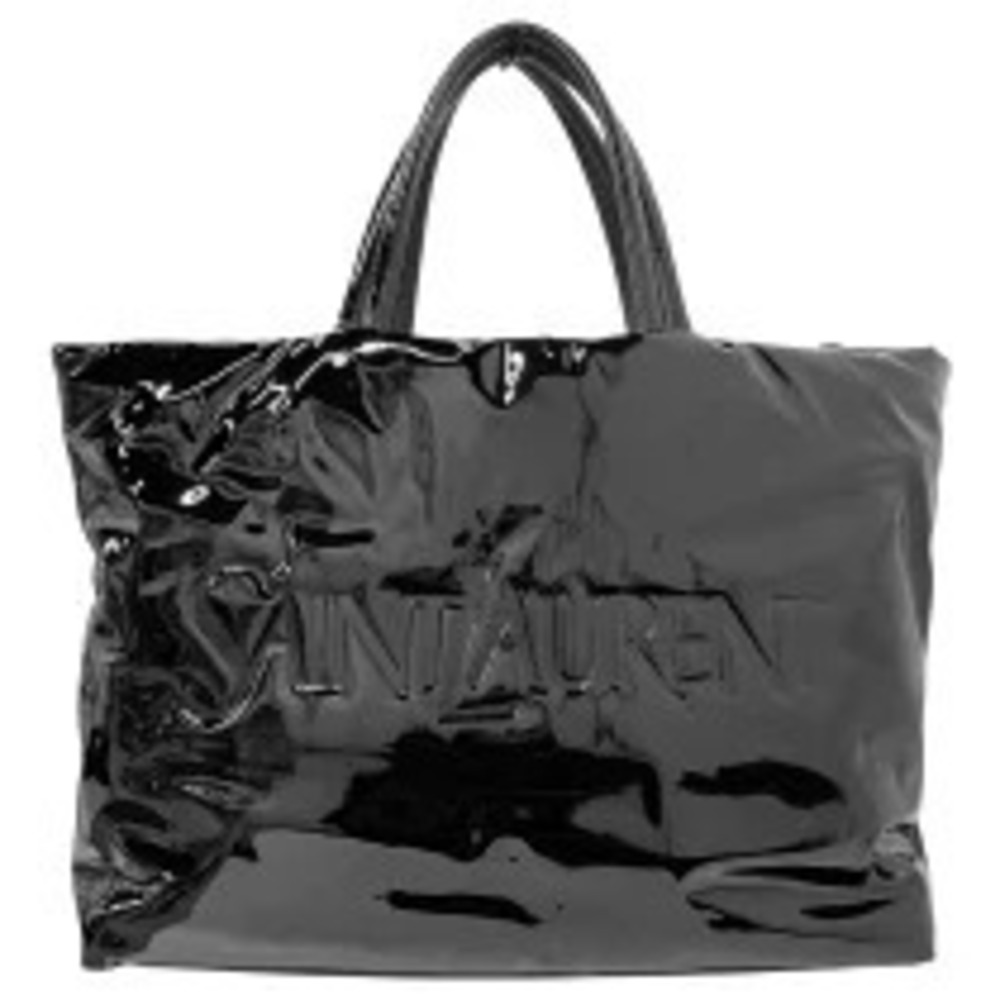Saint Laurent maxi tote bag black enamel